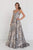 GL1511 Sequined Plunging V-Neck Evening Gown