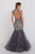 GL1512 Fitted High Halter Tulle Trumpet Gown