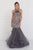 GL1512 Fitted High Halter Tulle Trumpet Gown