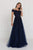 GL1516 Floral Appliqued Off-Shoulder Evening Gown