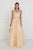 GL1517 Floral Embroidered Cap Sleeves Gown