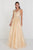 GL1517 Floral Embroidered Cap Sleeves Gown