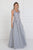 GL1517 Floral Embroidered Cap Sleeves Gown