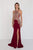 GL1519 Jeweled Gilt Lace High Halter Gown