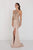 GL1519 Jeweled Gilt Lace High Halter Gown