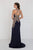 GL1519 Jeweled Gilt Lace High Halter Gown