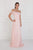 GL1521 Off Shoulder Lace Bodice Chiffon A-Line Gown