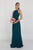 GL1524 High Halter Crisscrossed Empire Chiffon Gown