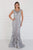 GL1534 Cap Sleeve Foliage Ornate Lattice Mermaid Gown
