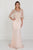Elizabeth K - Embellished Draped Overlay Sheath Dress GL1535  In Pink