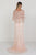 Elizabeth K - Embellished Draped Overlay Sheath Dress GL1535  In Pink