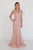 GL1536 Embellished Sheer Bateau Sheath Dress