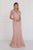 GL1536 Embellished Sheer Bateau Sheath Dress