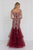 GL1542 Embellished Illusion Off-Shoulder Trumpet Dress