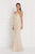 Elizabeth K - GL1548 Beaded Halter Tulle Sheath Dress In Neutral