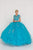 GL1557 Embroidered Illusion Bateau Ballgown With Bolero