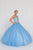 GL1558 Crystal Ornate Illusion Jewel Tulle Ballgown