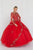 GL1561 Embellished Sheer Long Bell Sleeve Ballgown