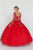 GL1561 Embellished Sheer Long Bell Sleeve Ballgown