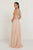 Elizabeth K Jeweled Illusion Bateau Chiffon A-line Gown GL1565 - 1 pc Champagne in Size 2XL Available