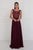 Elizabeth K - GL1566 Illusion Beaded Chiffon A-line Dress in Red
