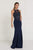 GL1568 Bedazzled Illusion Halter Sheath Dress