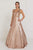 GL1574 Sequined Plunging V-Neck Ballgown