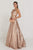 GL1574 Sequined Plunging V-Neck Ballgown