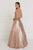 GL1574 Sequined Plunging V-Neck Ballgown