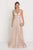 GL1575 Sequined Deep V-neck Organza A-line Dress