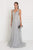 GL1575 Sequined Deep V-neck Organza A-line Dress