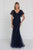 GL1576 Butterfly Sleeve Embroidered Foliage Trumpet Gown