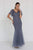 GL1576 Butterfly Sleeve Embroidered Foliage Trumpet Gown