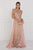 GL1577 Embellished Illusion Bateau Dress with Overlay