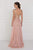 GL1577 Embellished Illusion Bateau Dress with Overlay