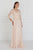 Elizabeth K - Quarter Sleeve Jeweled Soutache Illusion Gown GL1580 In Neutral