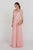 GL1580 Quarter Sleeve Jeweled Soutache Illusion Gown