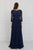 GL1580 Quarter Sleeve Jeweled Soutache Illusion Gown