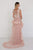 GL1581 Appliqued Illusion Peplum Ornate Lace Gown