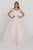 GL1589 Jewel Adorned Off Shoulder Trailing Paneled Gown