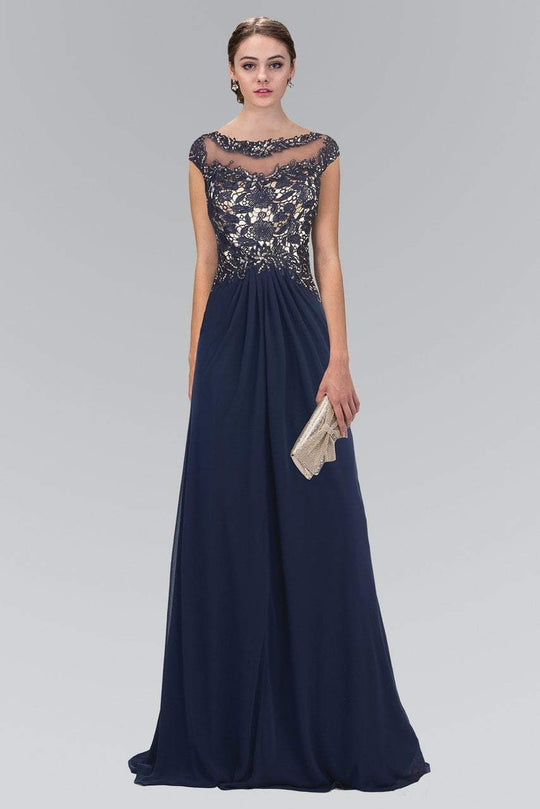 Embellished Bateau Neck A-Line Gown GL2001
