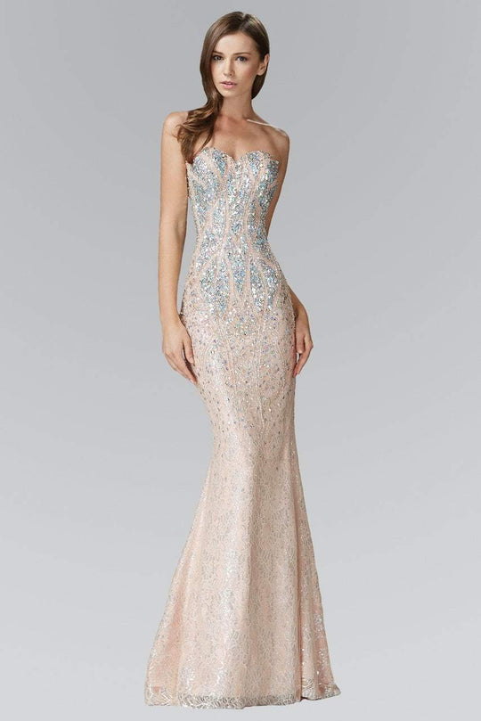 Sequined Lace Sweetheart Mermaid Gown  GL2004
