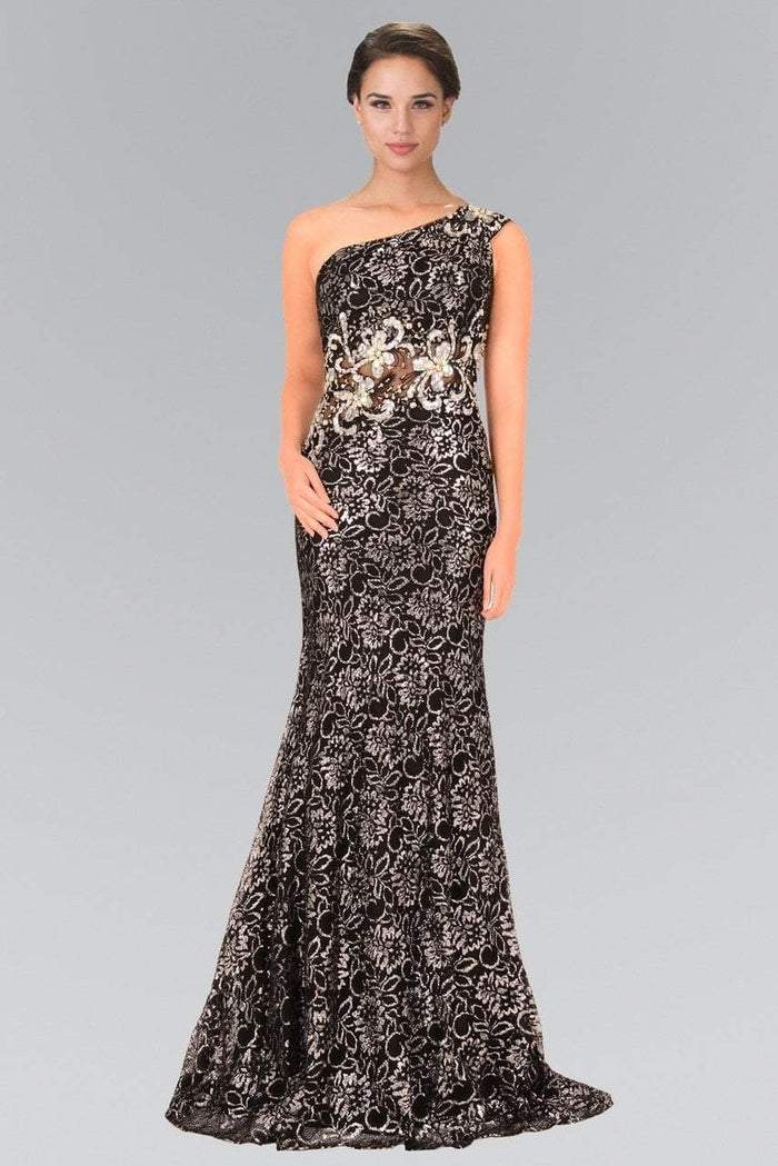 Asymmetrical Lace Sheath Gown GL2007