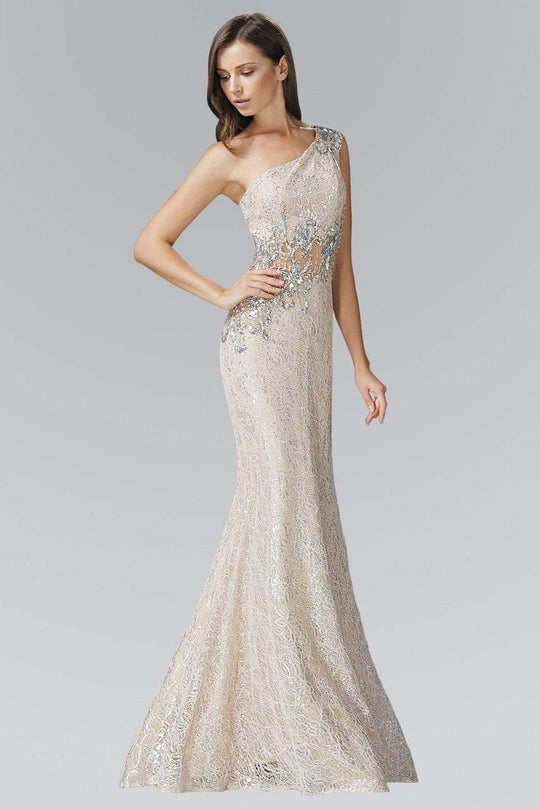 Asymmetrical Lace Sheath Gown GL2007