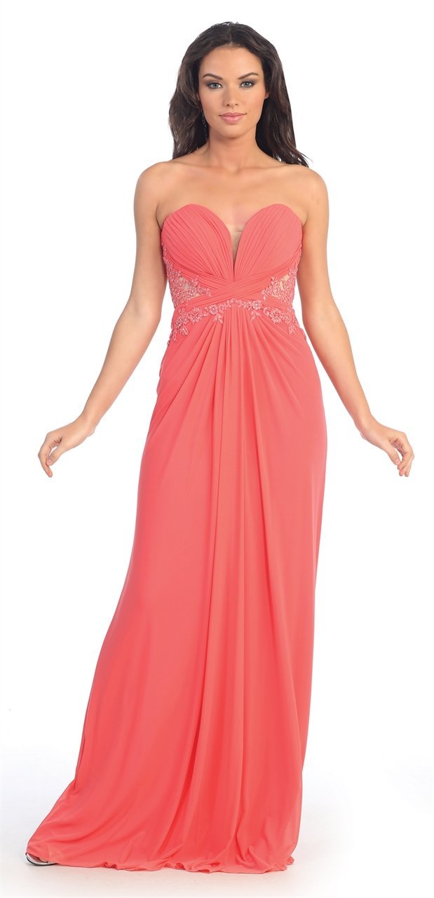 Embroidered Sweetheart A-Line Dress GL2016