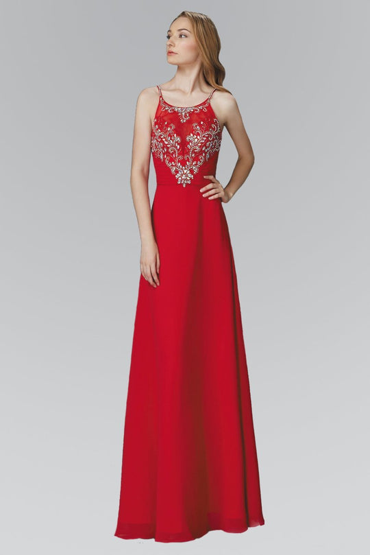 Jewel Illusion Ornate A-Line Gown GL2027