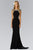Cap Sleeve with Side Slit Embellished Gown GL2039