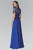 Beaded Jewel Neck A-Line Gown GL2042