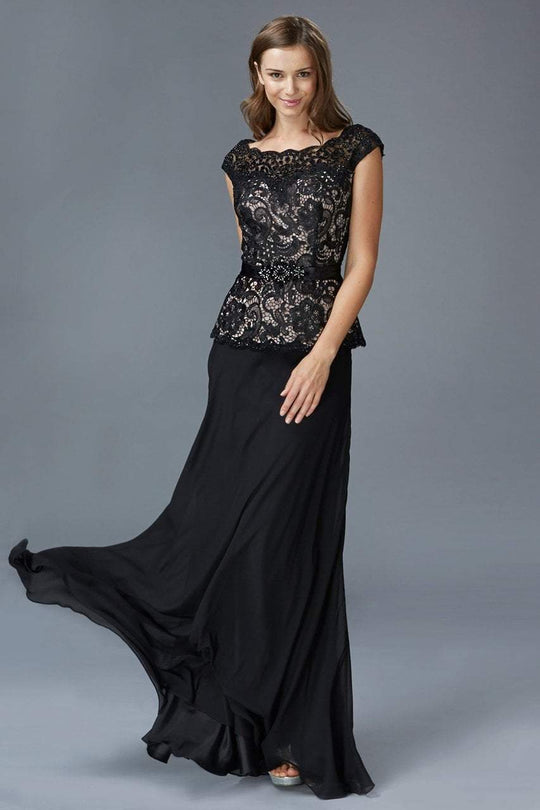 Lace Bateau Neck A-Line Dress GL2043
