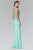 Sheer Lace Applique Sheath Gown GL2052